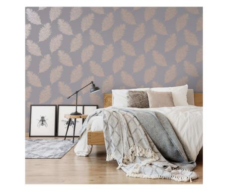 DUTCH WALLCOVERINGS Тапет "Fawning Feather", сив и розово злато