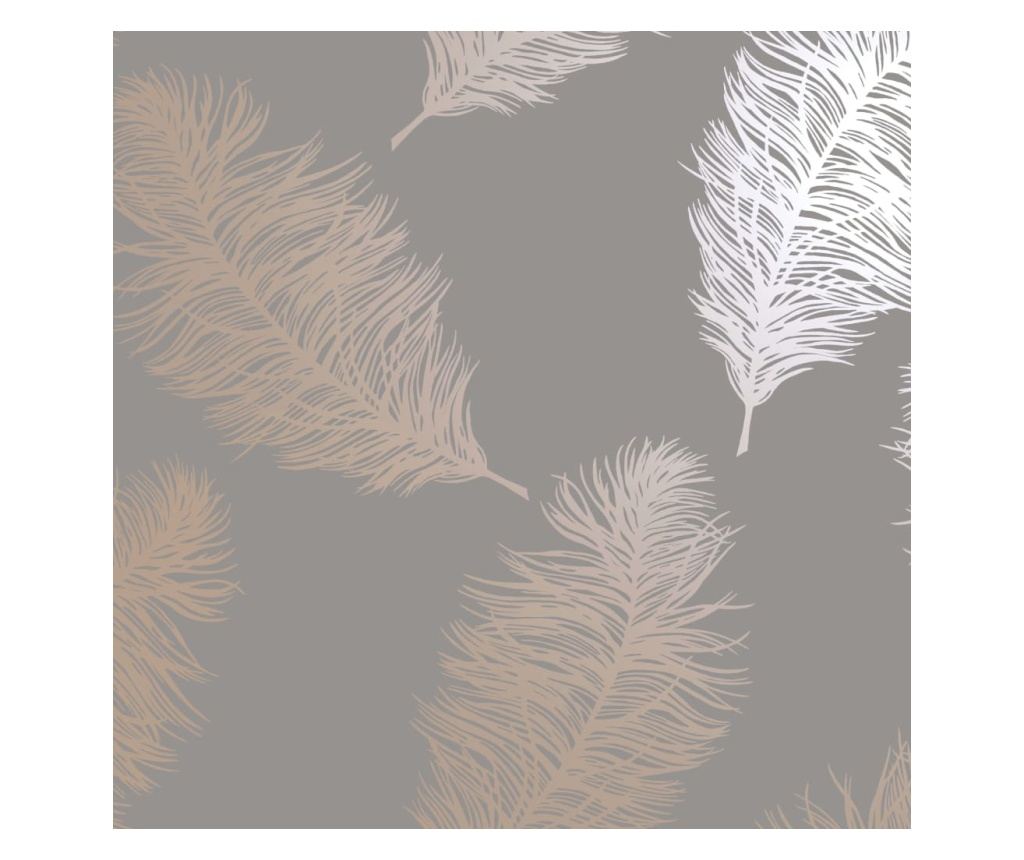 DUTCH WALLCOVERINGS Tapet "Fawning Feather", gri și aur roz - 2