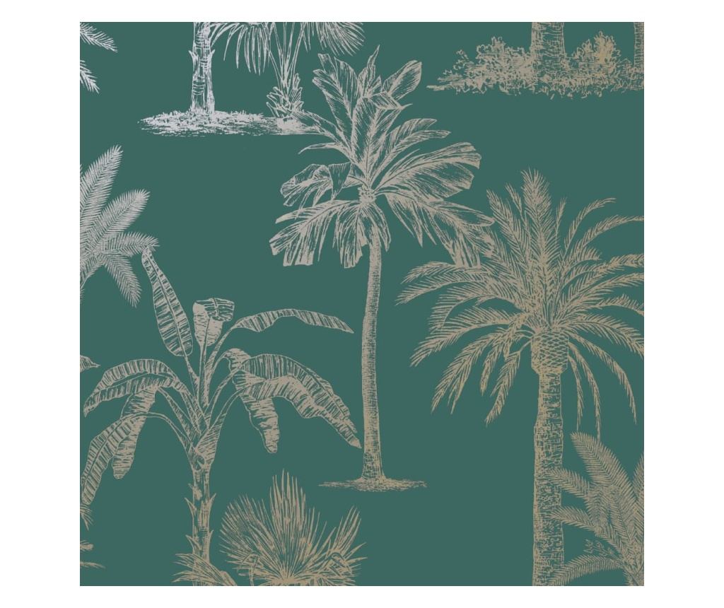 DUTCH WALLCOVERINGS Tapet Tropical Trees, albastru verzui și argintiu - 2