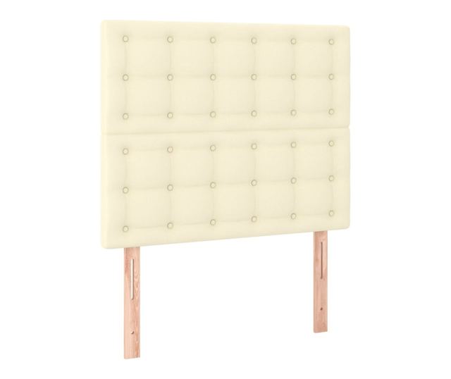 Боксспринг легло с матрак, кремаво, 100x200 см, изкуствена кожа