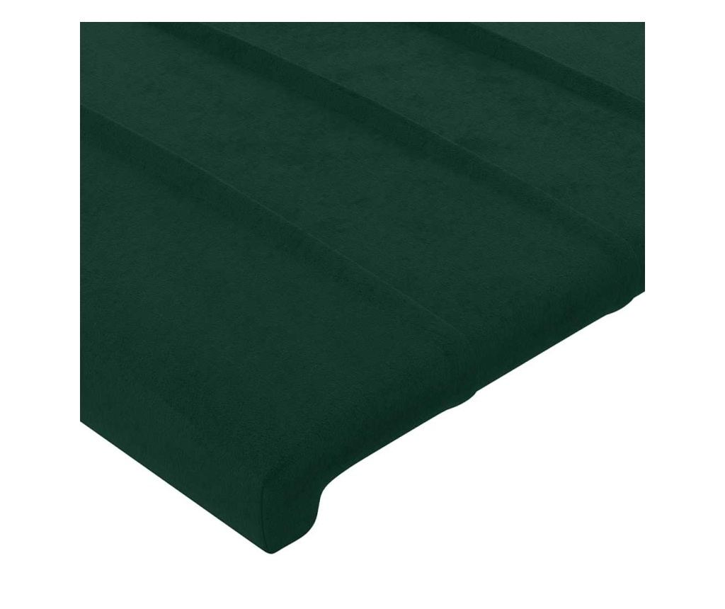 LED uzglavlje za krevet, tamnozeleno, 160x5x118/128 cm, baršun - 5