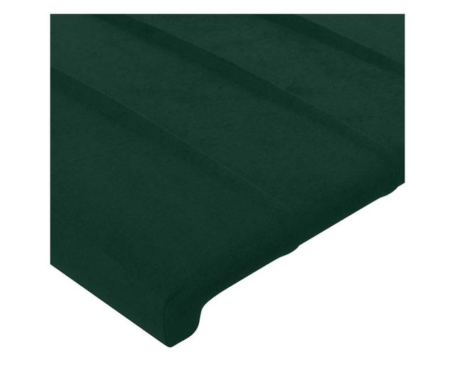 LED Табла за легло, Тъмнозелено, 160x5x118/128 см, Кадифе