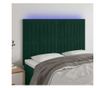 LED Табла за легло, Тъмнозелено, 144x5x118/128 см, Кадифе thumbnail 1