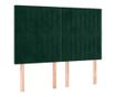 LED Табла за легло, Тъмнозелено, 144x5x118/128 см, Кадифе thumbnail 3