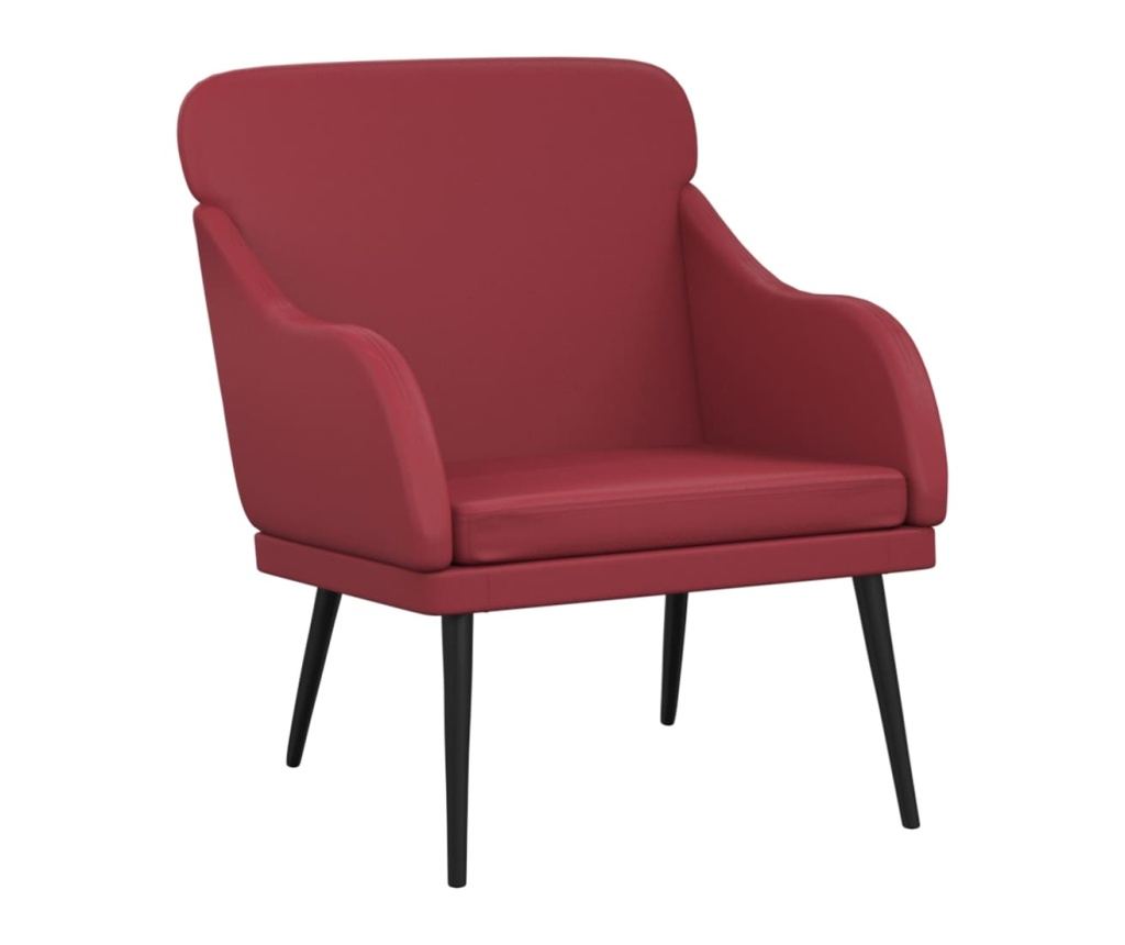 Фотьойл, цвят бордо, 63x76x80 см, изкуствена кожа - 2