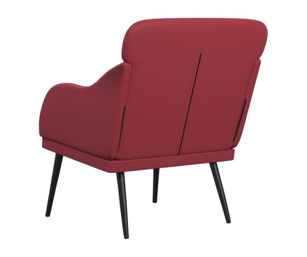 Фотьойл, цвят бордо, 63x76x80 см, изкуствена кожа - 5