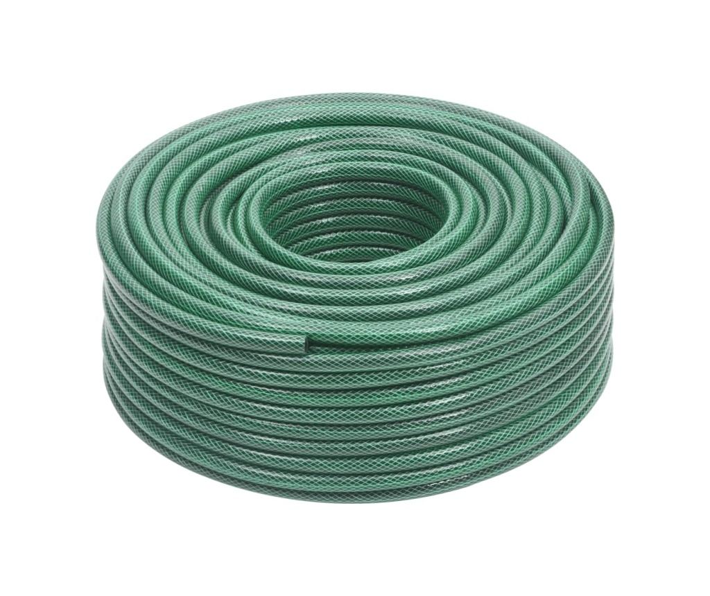 Furtun de grădină cu set de racorduri, verde, 100 m, PVC - 2