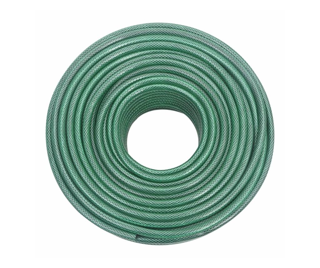 Furtun de grădină cu set de racorduri, verde, 100 m, PVC - 3