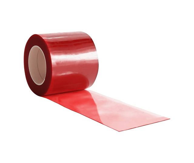 Врати завеса, червена, 200 мм x 1.6 мм, 25 м, PVC