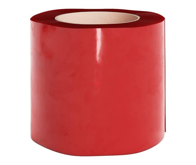 Врати завеса, червена, 200 мм x 1.6 мм, 25 м, PVC