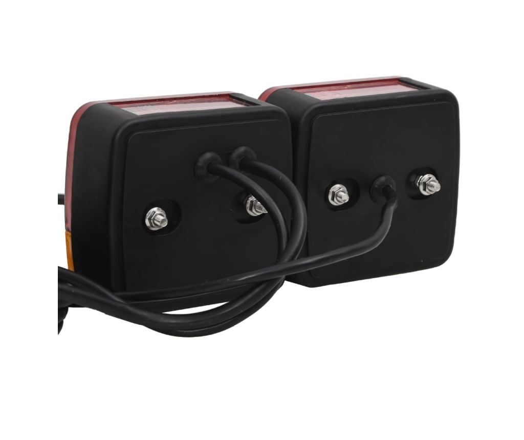 Светлини за ремарке 2 бр. Класическа крушка 12V Червена 10.5x5x9.5 см - 4