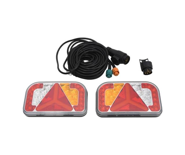 Светлини за ремарке, 2 бр., червени, LED крушка 12 V, 24x5x14,5 см