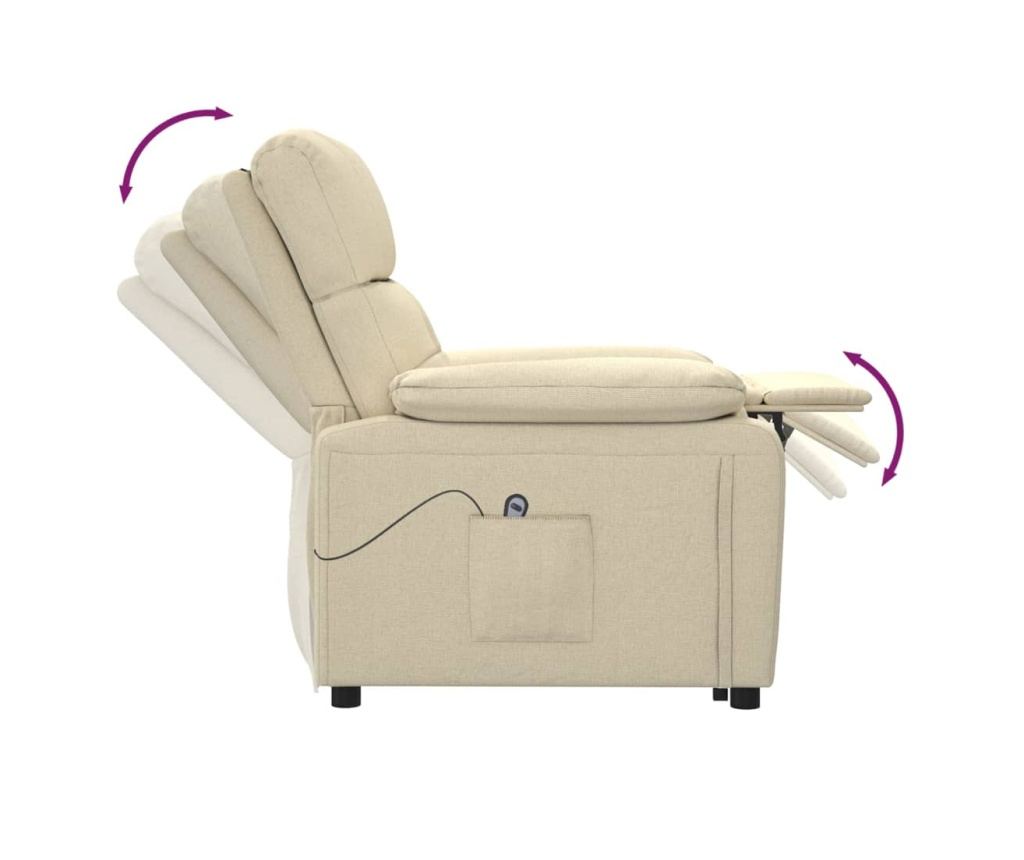 Повдигащ реклайнер, кремав, плат - 7