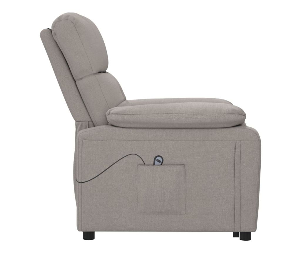 Повдигащ фотьойл, таупе сиво, текстилна материя - 5