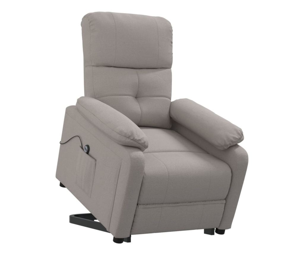 Повдигащ фотьойл, таупе сиво, текстилна материя - 8