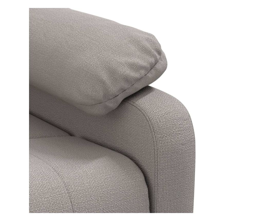 Повдигащ фотьойл, таупе сиво, текстилна материя - 9