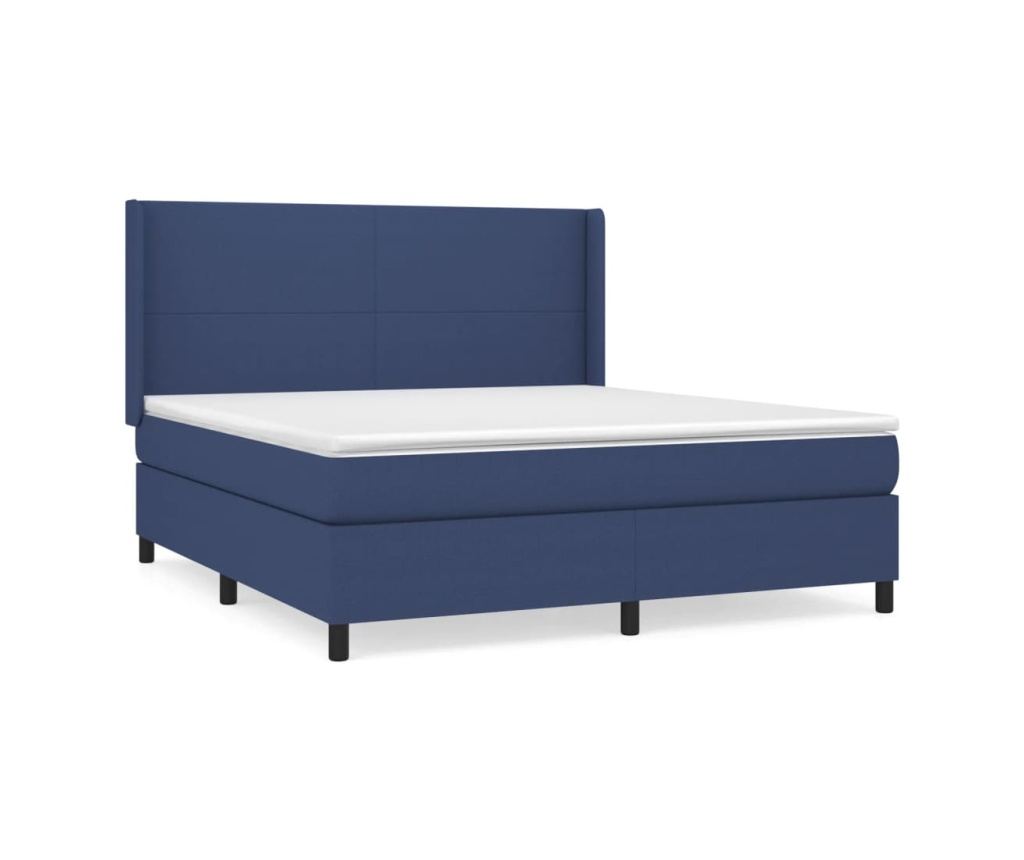 Боксспринг легло с матрак, синьо, 180x200 см, текстилен материал - 2