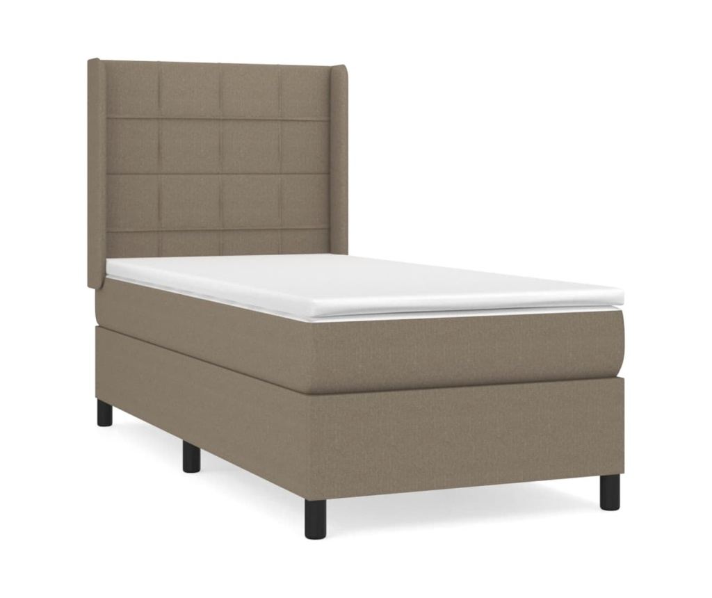 Боксспринг легло с матрак, таупе сиво, 100x200 см, текстил - 2