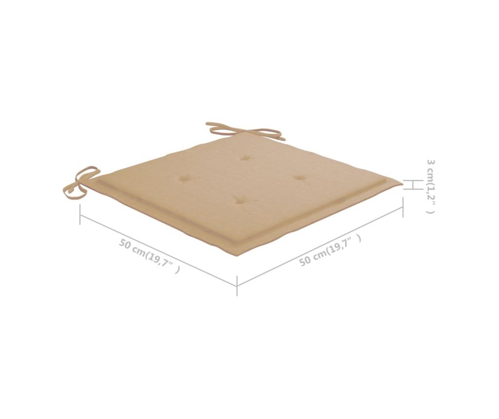 Градински столове със маса за чай и възглавници, масивна акациева дървесина - 12