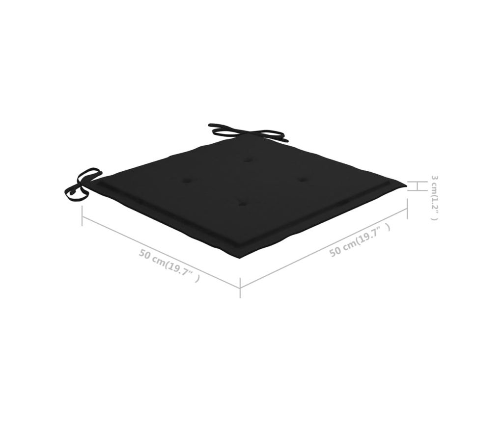 Градински столове с масичка за чай и възглавници, масивна акациева дървесина - 12