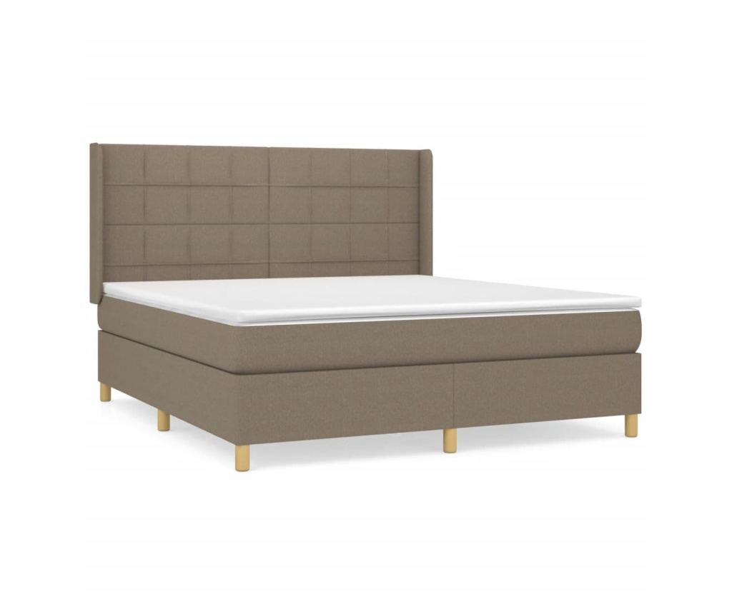 Легло с матрак, таупе сиво, 160x200 см текстил - 2