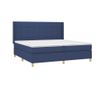 Боксспринг легло с матрак, синьо, 200x200 см, текстил thumbnail 3