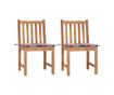 Градински столове с възглавници, 2 бр., Масивно дърво тиково дърво thumbnail 1