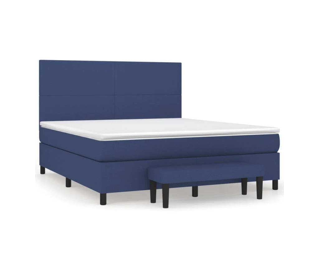 Boxspring krevet s madracem, plavi, 160x200cm, tkanina - 2