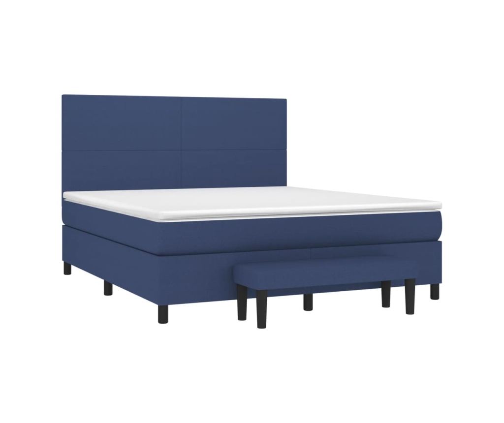 Boxspring krevet s madracem, plavi, 160x200cm, tkanina - 3