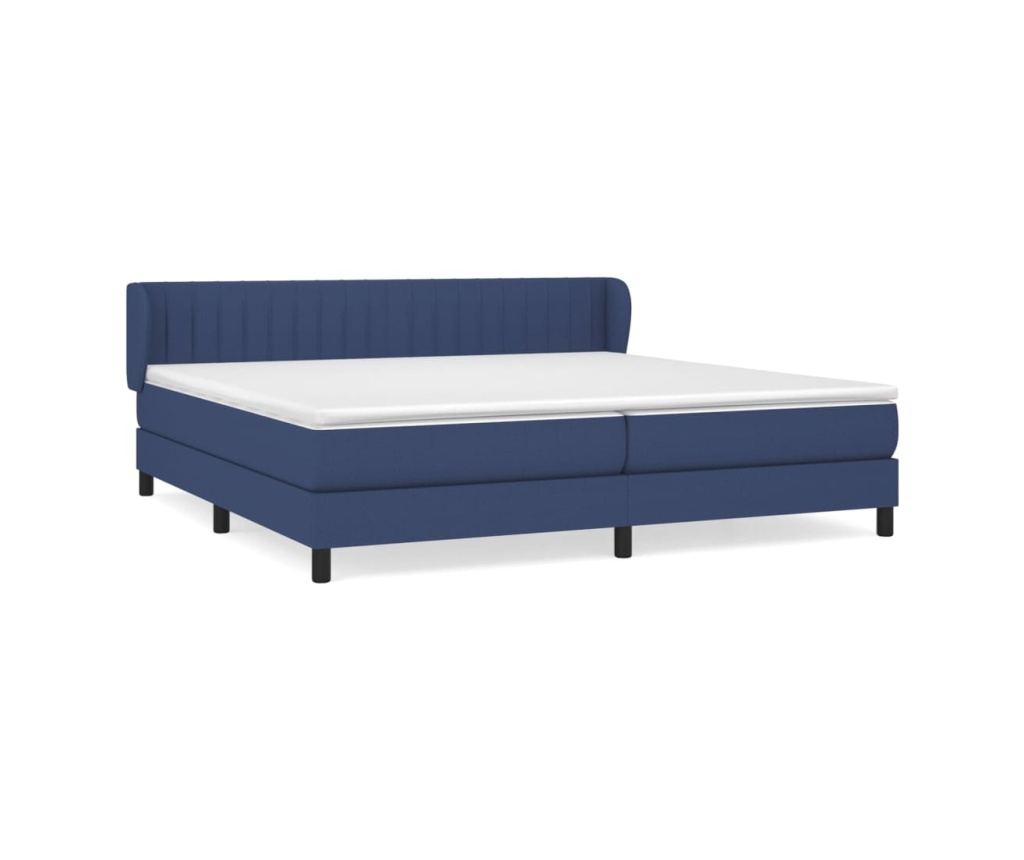 Боксспринг легло с матрак, синьо, 200x200 см, текстил - 2