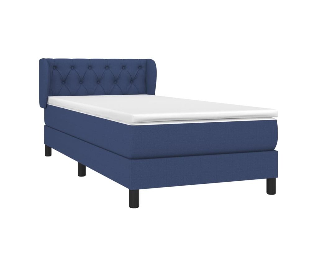 Боксспринг легло с матрак, синьо, 80x200 см, текстил - 3