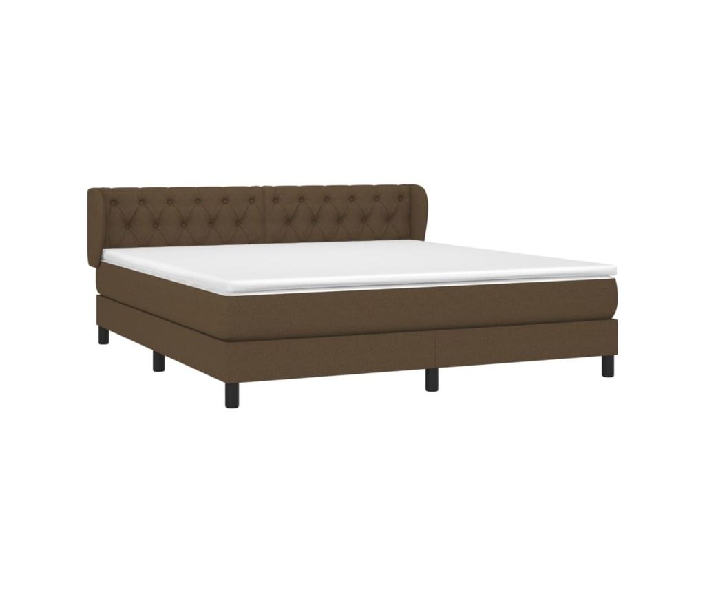 Боксспринг легло с матрак, тъмнокафяво, 160x200 см, текстил - 3