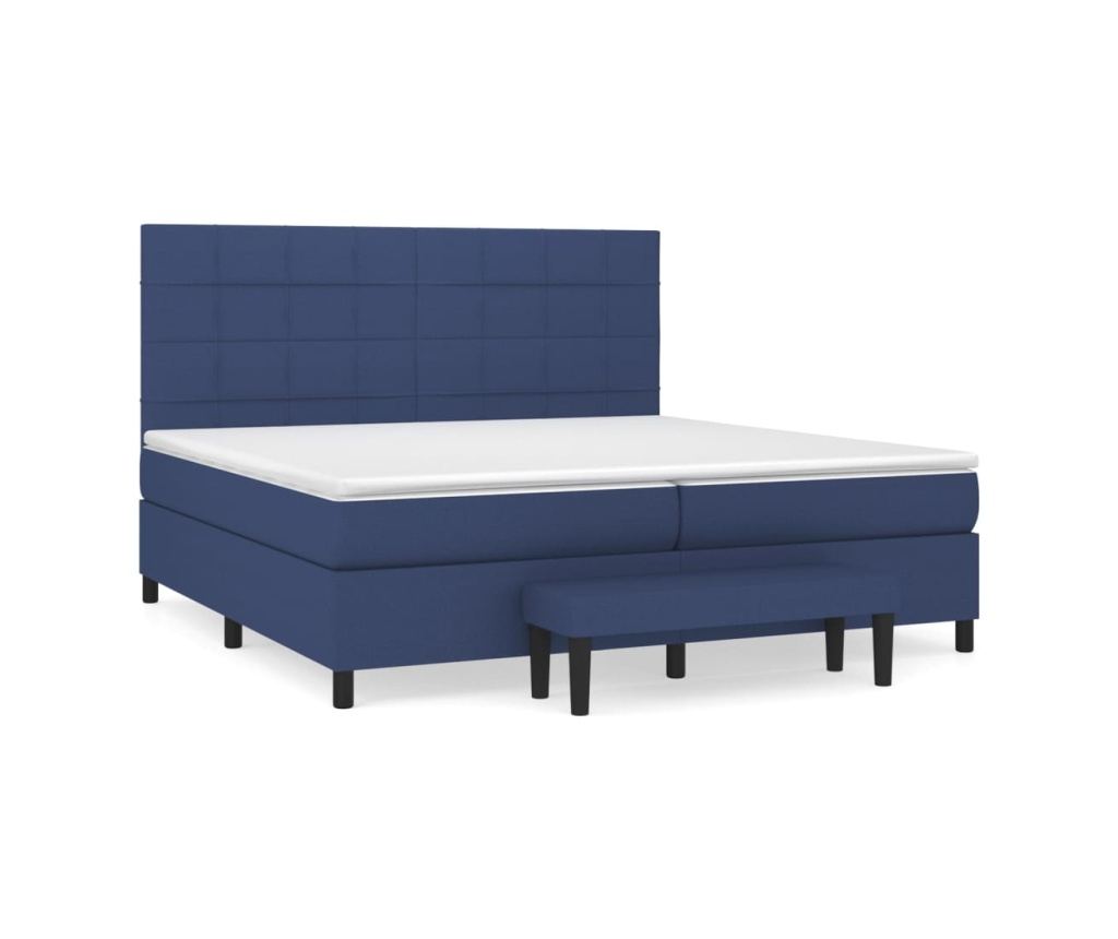 Boxspring krevet s madracem, plavi, 200x200 cm, tekstil - 2