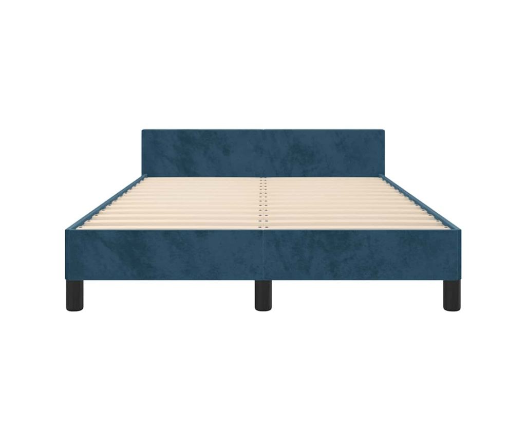 Легло с табла, тъмносиньо, 120x200 см, кадифе - 6