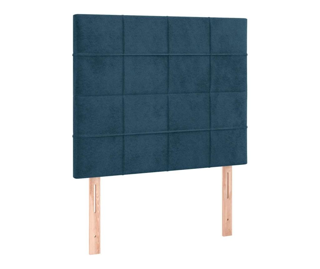 Легло с табла, тъмносиньо, 120x200 см, кадифе - 8