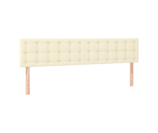 Континентално легло с матрак, крем, 200x200 см, изкуствена кожа