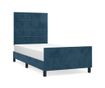Рамка за легло с табла, тъмносиня, 100x200 см, кадифе