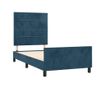 Рамка за легло с табла, тъмносиня, 100x200 см, кадифе