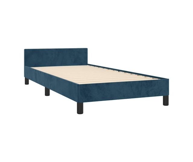 Рамка за легло с табла, тъмносиня, 100x200 см, кадифе