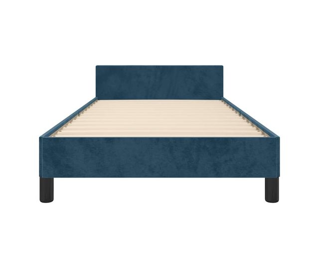 Рамка за легло с табла, тъмносиня, 100x200 см, кадифе