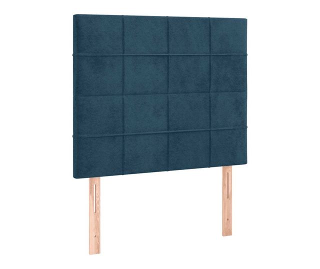 Рамка за легло с табла, тъмносиня, 100x200 см, кадифе