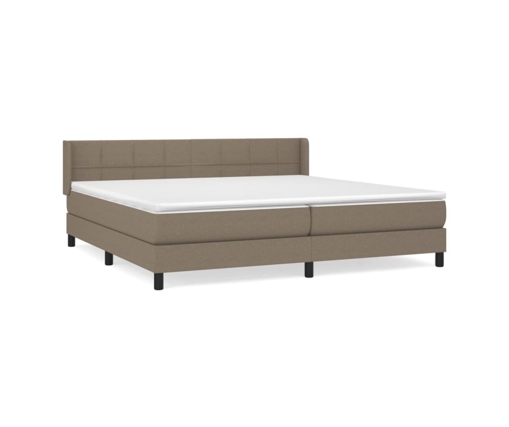 Боксспринг легло с матрак, таупе сиво, 200x200 см, текстил - 2