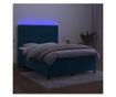 Пружинен спален комплект с матрак и LED, тъмносив, 140x200 см, кадифе