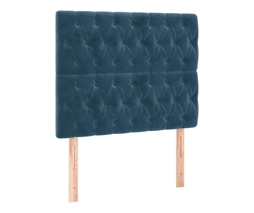 Пружинен легло с матрак и LED, синьо, 120x200 см, кадифе - 7