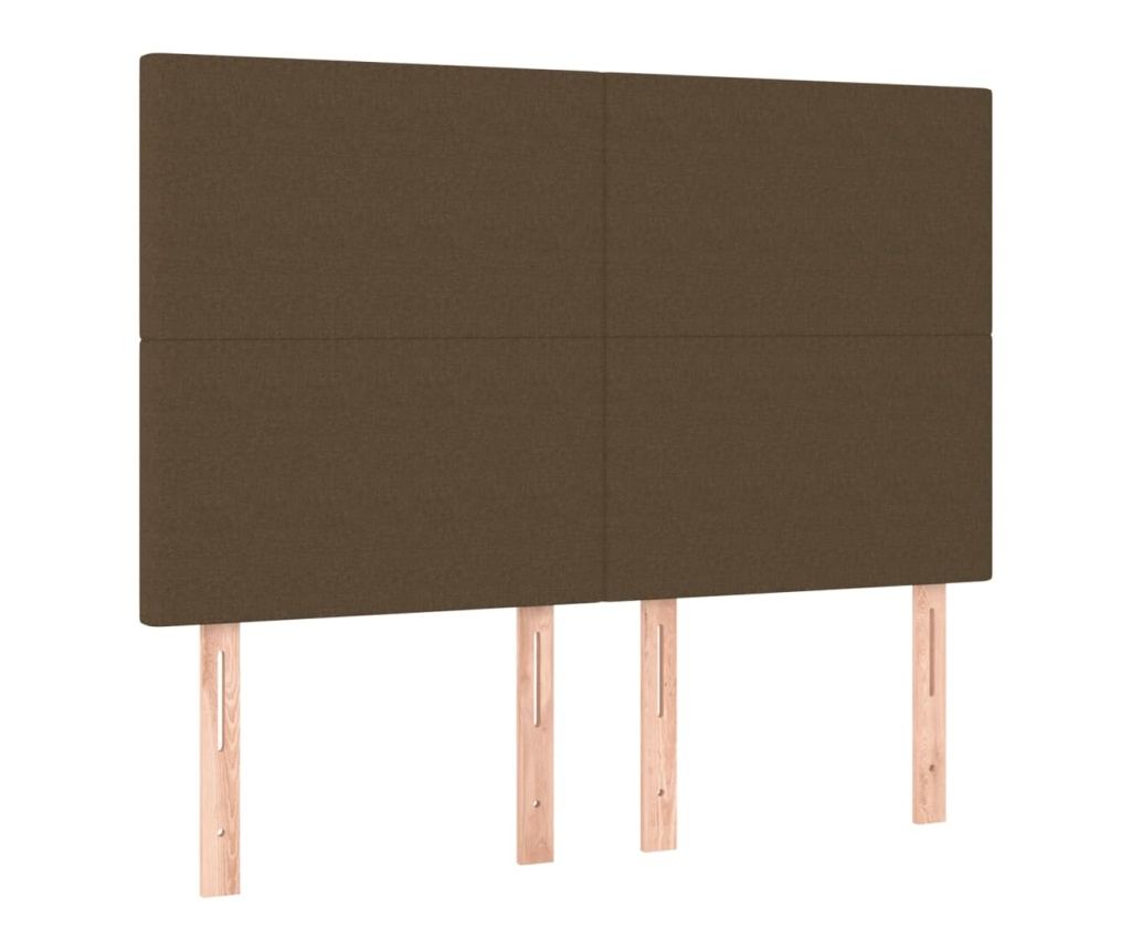 Пружинен спален комплект с матрак и LED, тъмнокафяв, 140x200 см, текстил - 7