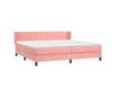 Боксспринг легло с матрак, розово, 200x200 см, кадифе