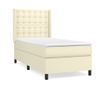 Боксспринг легло с матрак, кремаво, 100x200 см, изкуствена кожа