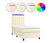 Легло с пружини, матрак и LED, кремаво, 100x200 см, еко кожа thumbnail 2