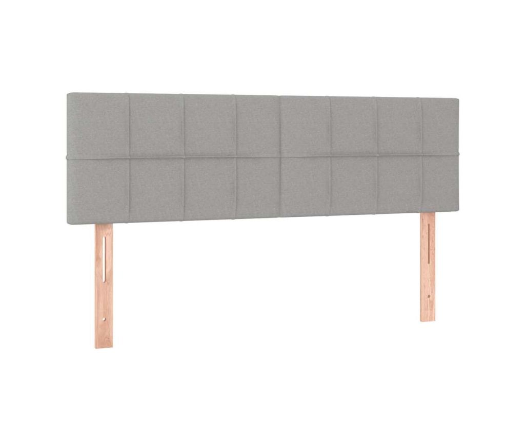 Боксспринг легло с матрак, светло сиво, 140x190 см, текстил - 6