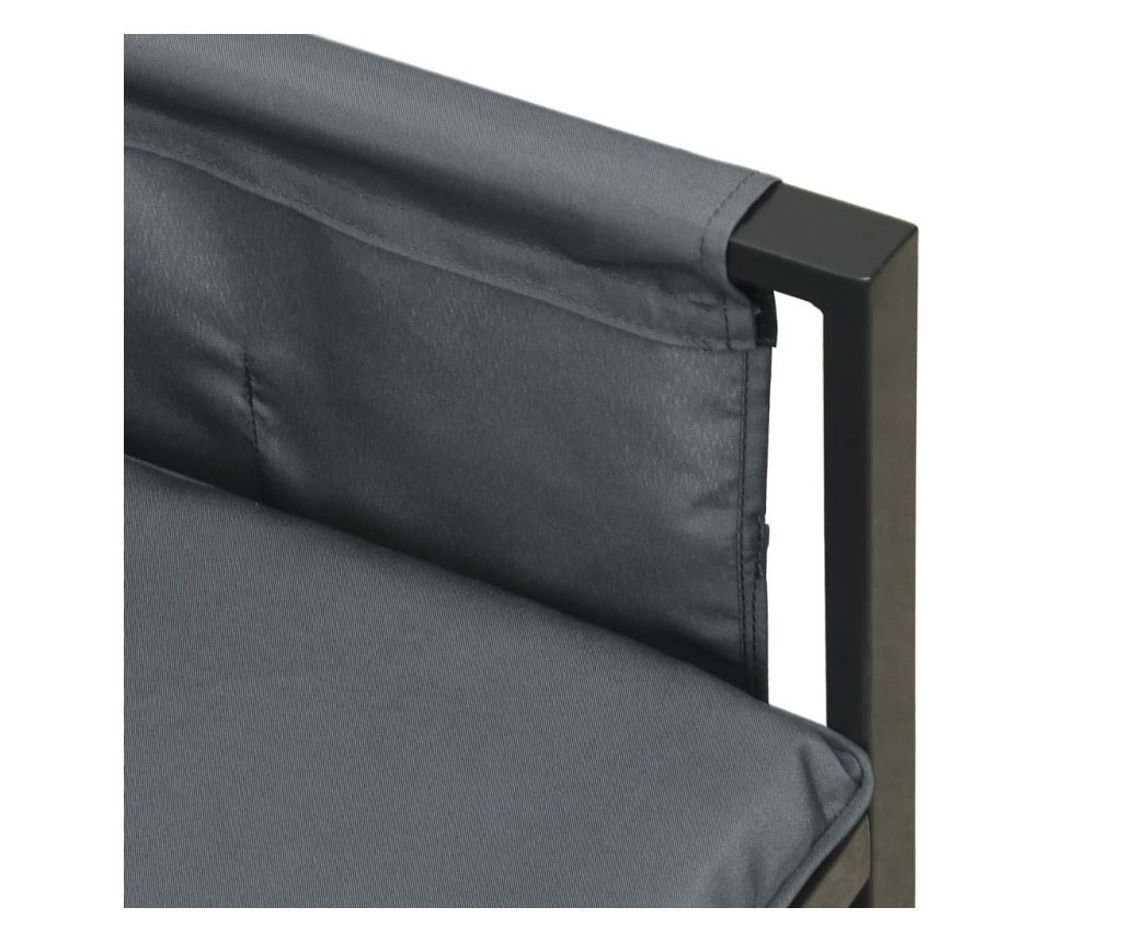 Комплект градински мебели за хранене, 2 части, антрацит, стомана - 8